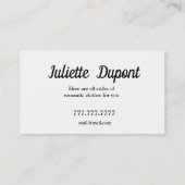 テーラードレスタイリッシュスメーカーブラック 名刺 (裏面)