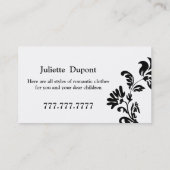 テーラードレスタイリッシュスメーカーホワイト 名刺 (裏面)