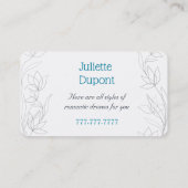 テーラードレスタイリッシュスメーカーヴィンテージサロン 名刺 (裏面)