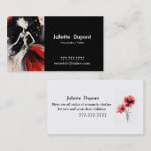 テーラードレスタイリッシュスメーカー黒ビジネスカード 名刺 (正面/裏面)