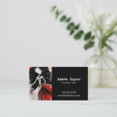 テーラードレスタイリッシュスメーカー黒ビジネスカード 名刺 (スタンド正面)