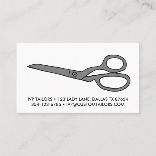 テーラーファブリックシザーシックラインスケッチカスタム 名刺 (裏面)