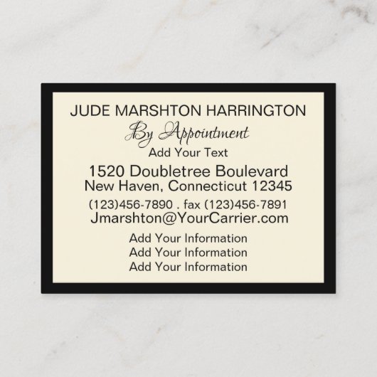 テーラー、Seamstress名刺 名刺 (裏面)