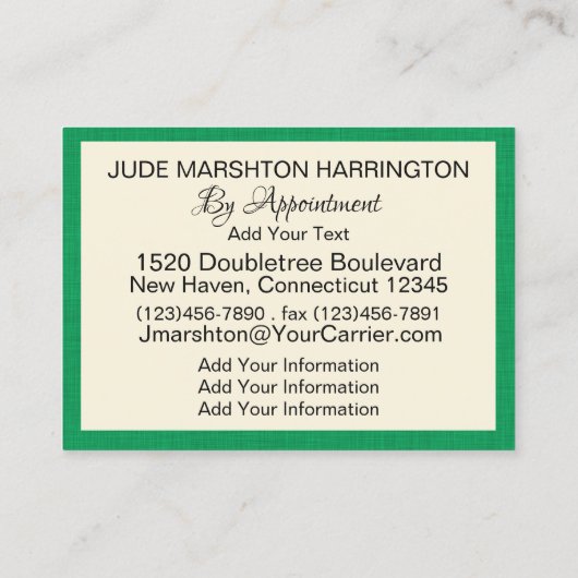 テーラー、Seamstress名刺 名刺 (裏面)