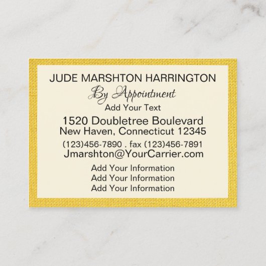 テーラー、Seamstress名刺 名刺 (裏面)