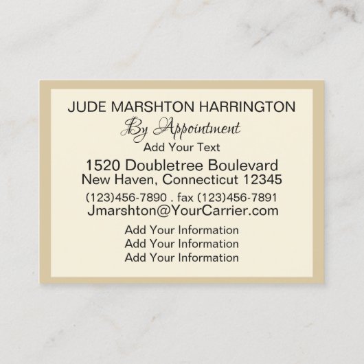 テーラー、Seamstress名刺 名刺 (裏面)