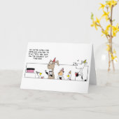 テールおもしろい誕生日カードをピン留めする カード (黄色い花)