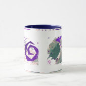 テールおよび紫色のジオメトリック – 両面リンガーマグ マグカップ (中央)