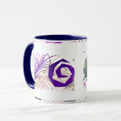 テールおよび紫色のジオメトリック – 両面リンガーマグ マグカップ (正面左)