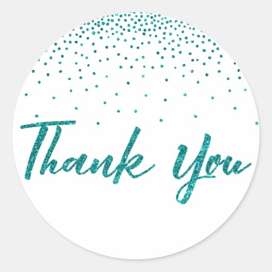 テールグリッターコンフェティのThank You Typography ラウンドシール (正面)