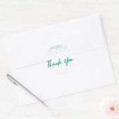テールグリッターコンフェティのThank You Typography ラウンドシール (封筒)