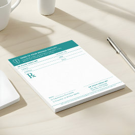 テールグリーンの医療処方箋パッド Doctor Prescription ノートパッド