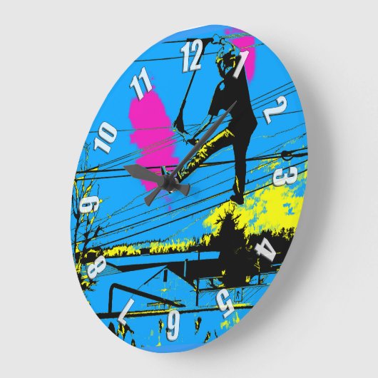 テールゲーティング – ハイスクータ飛んでいるー ラージ壁時計 (傾斜)