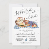 テールゲートサッカーゲームBBQビールカップルシャワー 招待状 (正面)