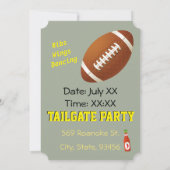 テールゲートサッカーヘルメットUSAリブ翼パーティー4 招待状 (裏面)
