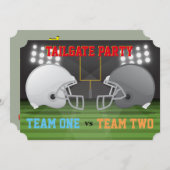 テールゲートサッカーヘルメットUSAリブ翼パーティー4 招待状 (正面/裏面)