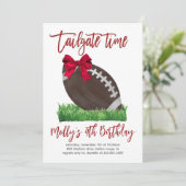 テールゲートタイムガールフットボール誕生日招待状 招待状 (スタンド正面)