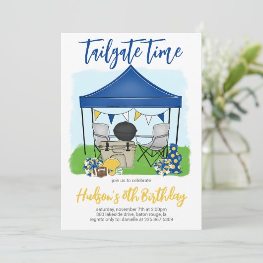 テールゲートタイムサッカー誕生日招待状 招待状 (スタンド正面)