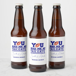 テールゲートパーティー ブルー ブライダル カップル シャワー ビールラベル
