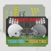 テールゲートフットボールヘルメット アメリカ リブ ウィングス パーティー 4 招待状 (正面/裏面)