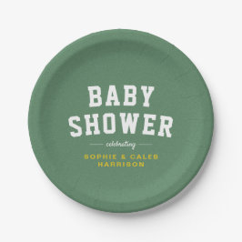 テールゲート赤ちゃんシャワーおもしろいイエローサッカーテーマ ペーパープレート