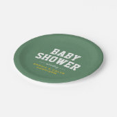 テールゲート赤ちゃんシャワーおもしろいイエローサッカーテーマ ペーパープレート (アングル)