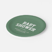 テールゲート赤ちゃんシャワーおもしろいピンクサッカーテーマ ペーパープレート (アングル)