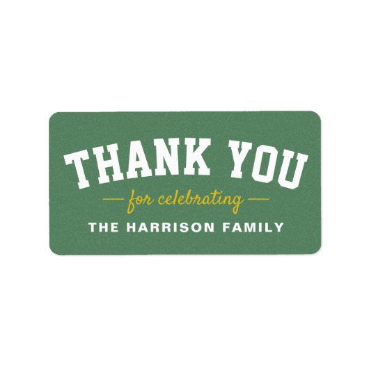 テールゲート赤ちゃんシャワー感謝していスポーティイエロー ラベル (正面)