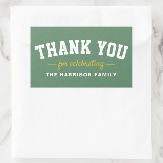 テールゲート赤ちゃんシャワー感謝していスポーティイエロー 長方形シール (バッグ)