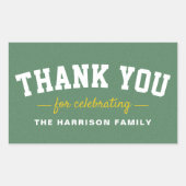 テールゲート赤ちゃんシャワー感謝していスポーティイエロー 長方形シール (正面)