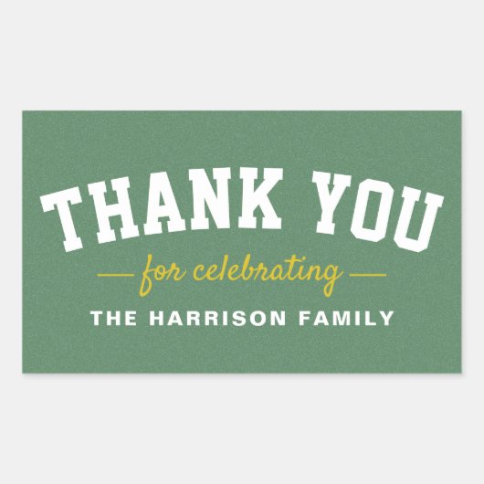 テールゲート赤ちゃんシャワー感謝していスポーティイエロー 長方形シール (正面)