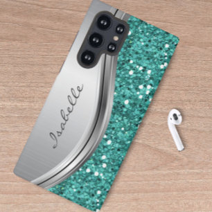 テールシルバー スパークル ギャル きらめき オーダーメイド メタル SAMSUNG GALAXY S22 ULTRAケース