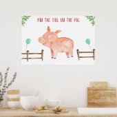 テールピッグファーム動物の男の子の誕生日ポスター ポスター (キッチン)