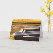 テールフィンクラシックカーキャデラック誕生日カード カード (黄色い花)