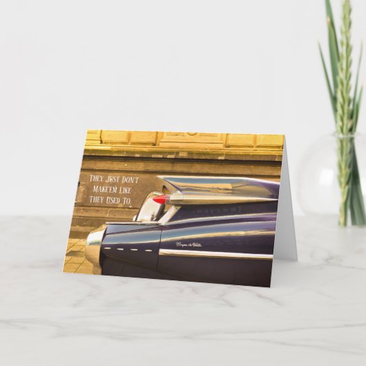 テールフィンクラシックカーキャデラック誕生日カード カード (正面)