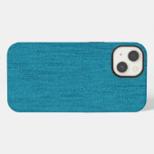 テールブルーの木目モノグラム iPhoneケース (裏面横)