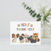 テールワッギングドッグ誕生日サンキューハガキ ポストカード (スタンド正面)