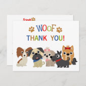 テールワッギングドッグ誕生日サンキューハガキ ポストカード (正面/裏面)