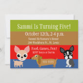 テールワッギングドッグ誕生日招待状 招待状 (裏面)