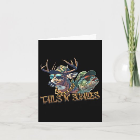 テールnはかりで測狩り父デーおもしろいラブフィッシュ カード (正面)