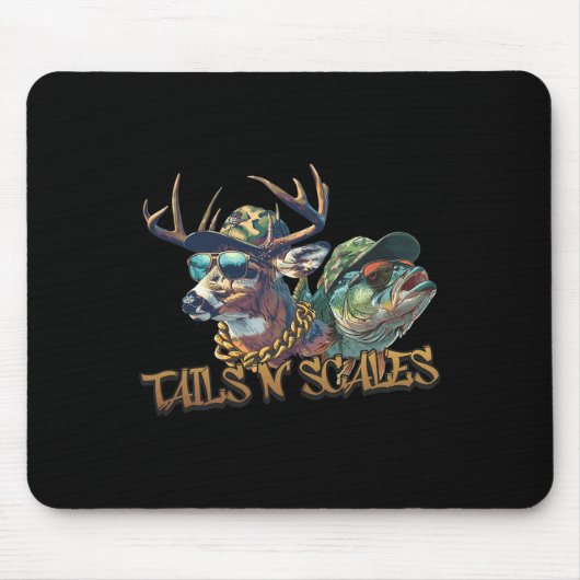 テールnはかりで測狩り父デーおもしろいラブフィッシュ マウスパッド (正面)