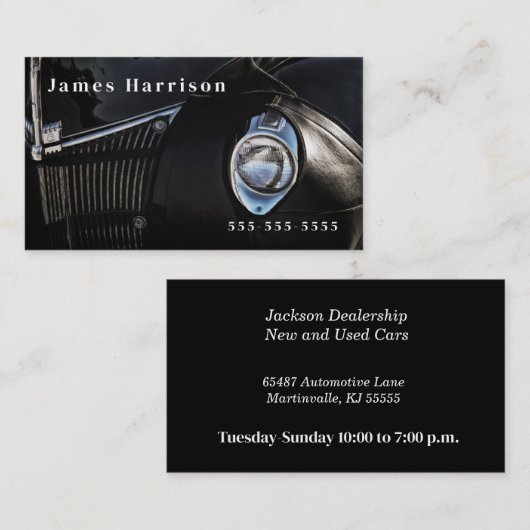 テー車のマ付き革のクラシック礼拝車 名刺 (正面/裏面)