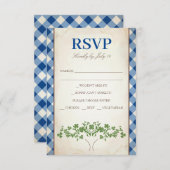 テ市松模様にーブルクロスRSVP 招待状 (正面/裏面)