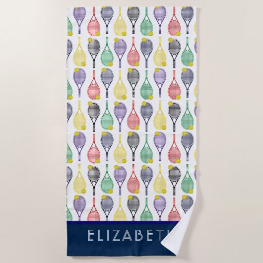 テ数々のニスパーソナライズされたカラー名 ビーチタオル (正面)