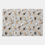 テ縁どリアの骨と前足のキッチンタオル キッチンタオル (横)