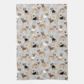 テ縁どリアの骨と前足のキッチンタオル キッチンタオル (縦)