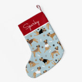 テ縁どリアの骨と前足 スモールクリスマスストッキング (裏面 (吊り時))