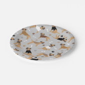 テ縁どリアボーンズ&ポーズ紙プレート ペーパープレート (アングル)