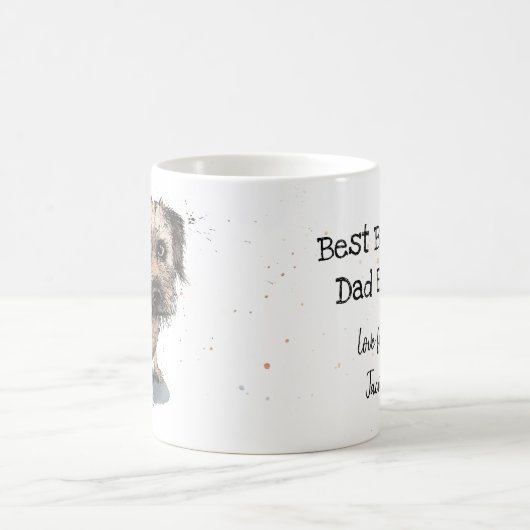 テ縁どリアー·スケッチパーソナライズされた、父の日 コーヒーマグカップ (中央)