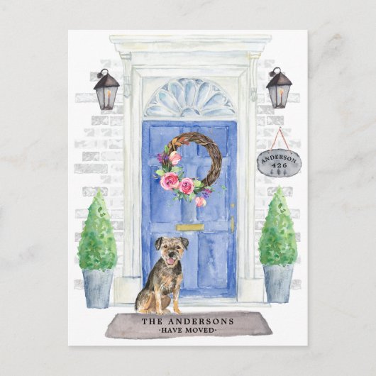 テ縁どリア引っ越し案内はがき ポストカード (正面)